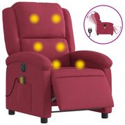 Poltrona Massaggiante | Sedia Relax Reclinabile Elettrica Rosso Vino Velluto