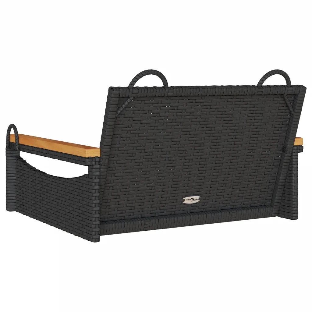 Panca da Giardino | Panchina a Dondolo Nera 63x62x40 cm in Polyrattan