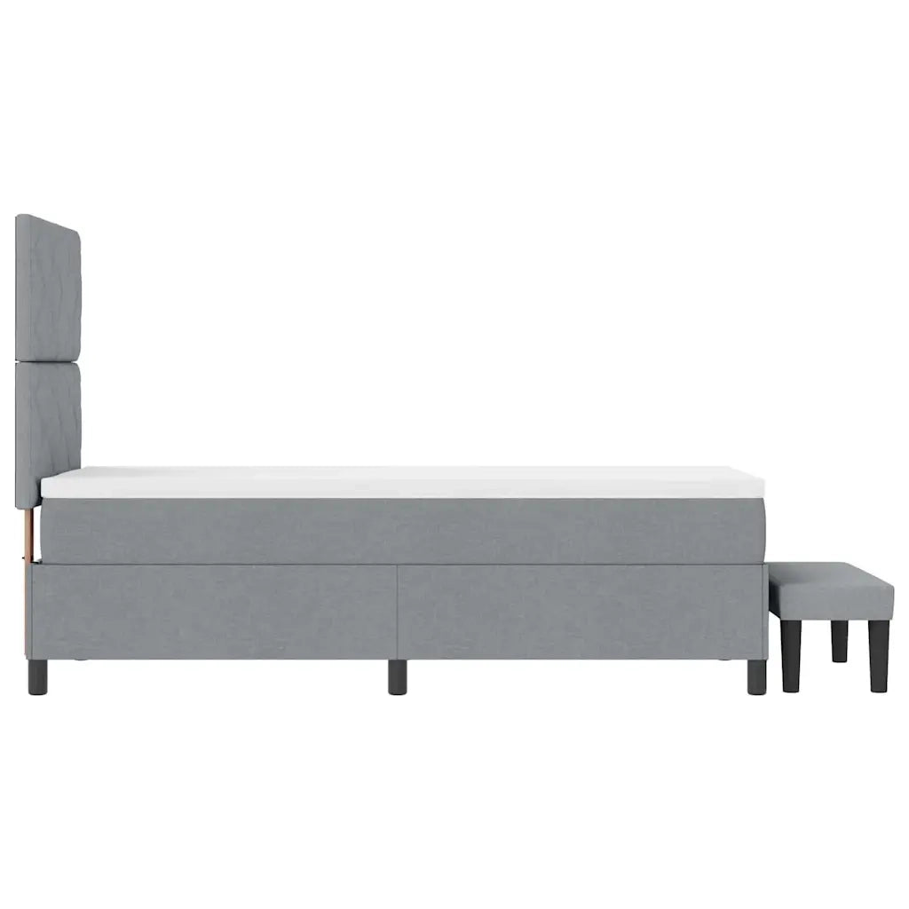 Letto a molle con testiera Grigio chiaro 80 x 200 cm Tessuto 3344100