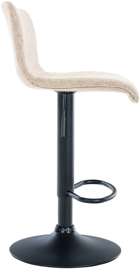 Sgabello HOVER in tessuto crema,Metallo nero opaco