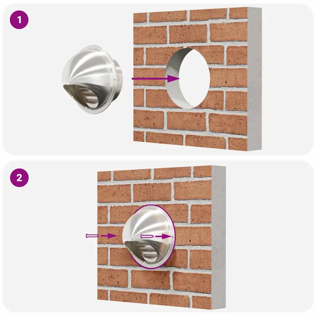 Coperture per ventilazione d'aria 2 pz Argento 100 mm CFW3825327