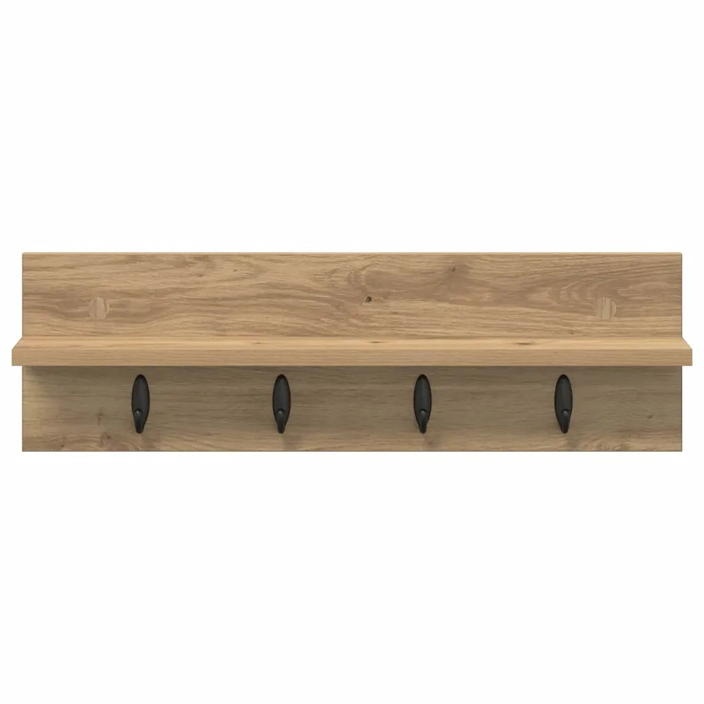 vidaXL Appendiabiti a muro rovere artigianale 60 x 10.5 x 18 cm