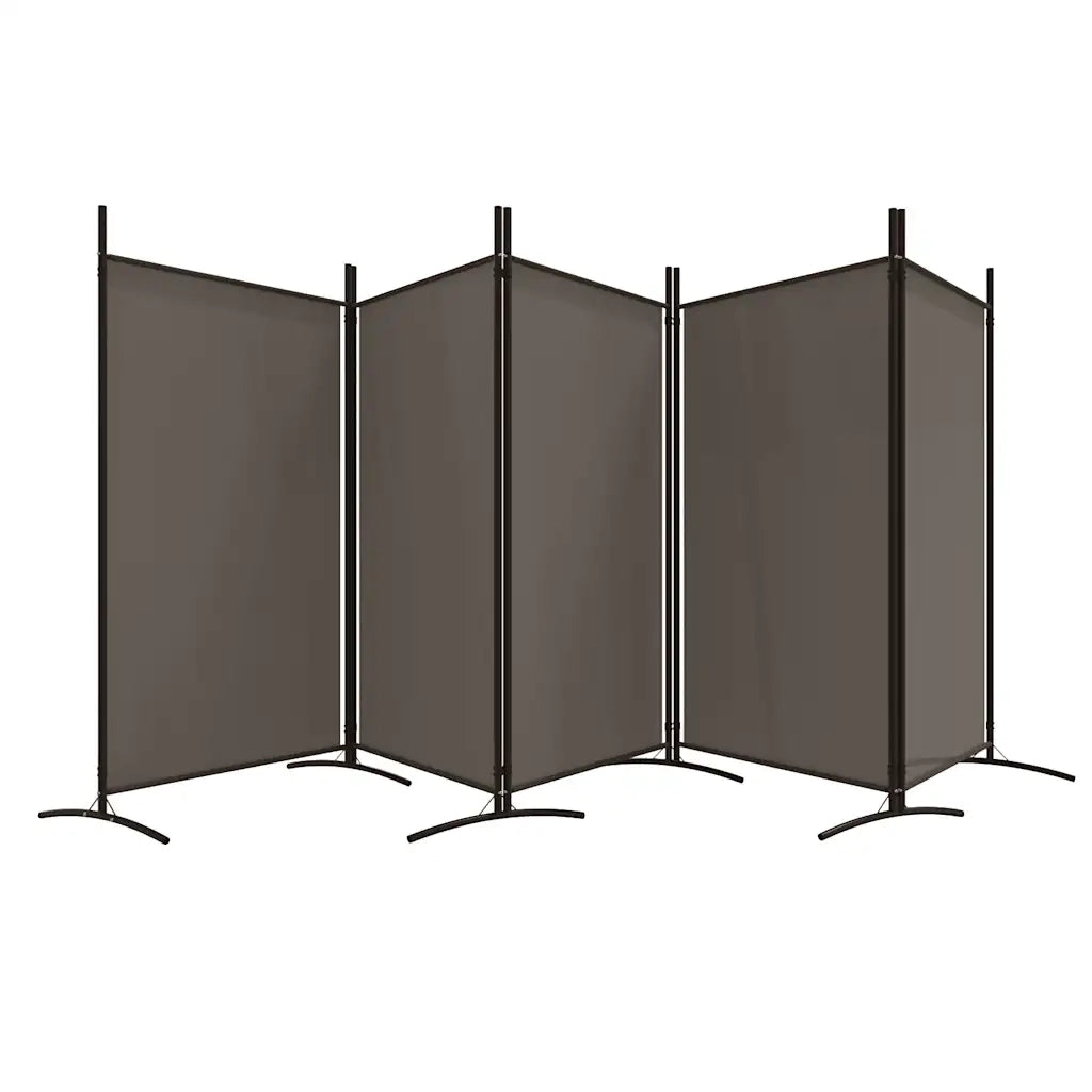 Divisorio a 5 Pannelli Antracite 433x180 cm Tessuto 350268