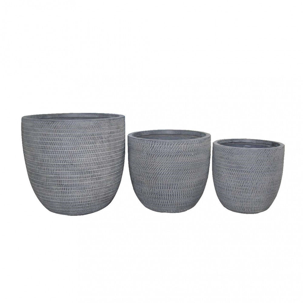 Set 3 Vasi Calla 1 in Fibra di argilla Grigio