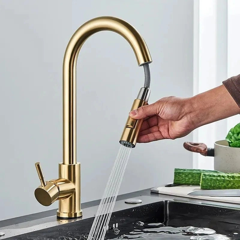 Punta Con Aeratore Per Rubinetto Da Cucina Rea Fresh Brush Gold