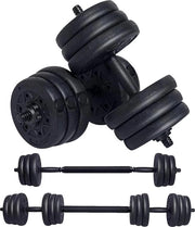 Set di sollevamento, 20 kg set di sollevamento, 2-in-1 manubri corti e lunghi con tubo di connessione, manubrio antiscivolo e chiusura di blocco, pesi per sollevamento professionale per allenamento di forza
