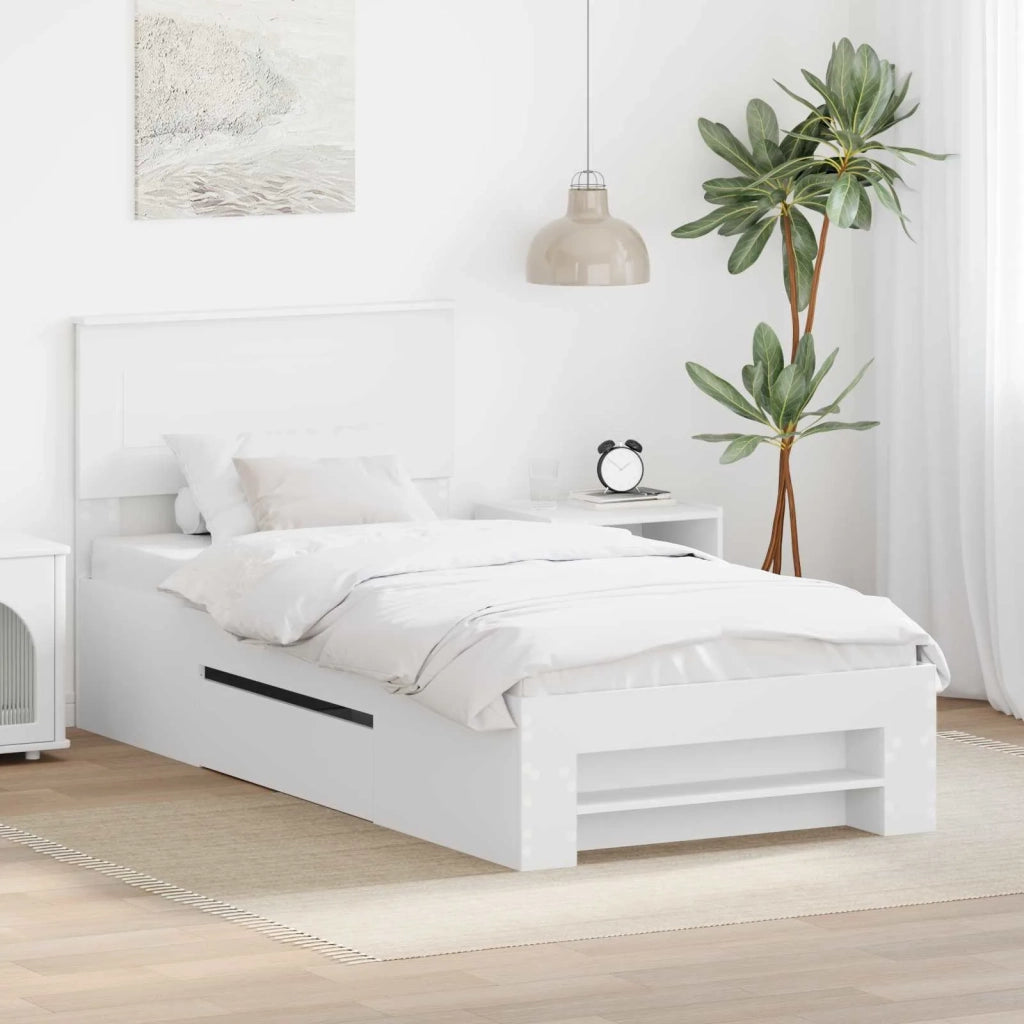 Struttura del letto Bianco 90 x 200 cm Legno multistrato
