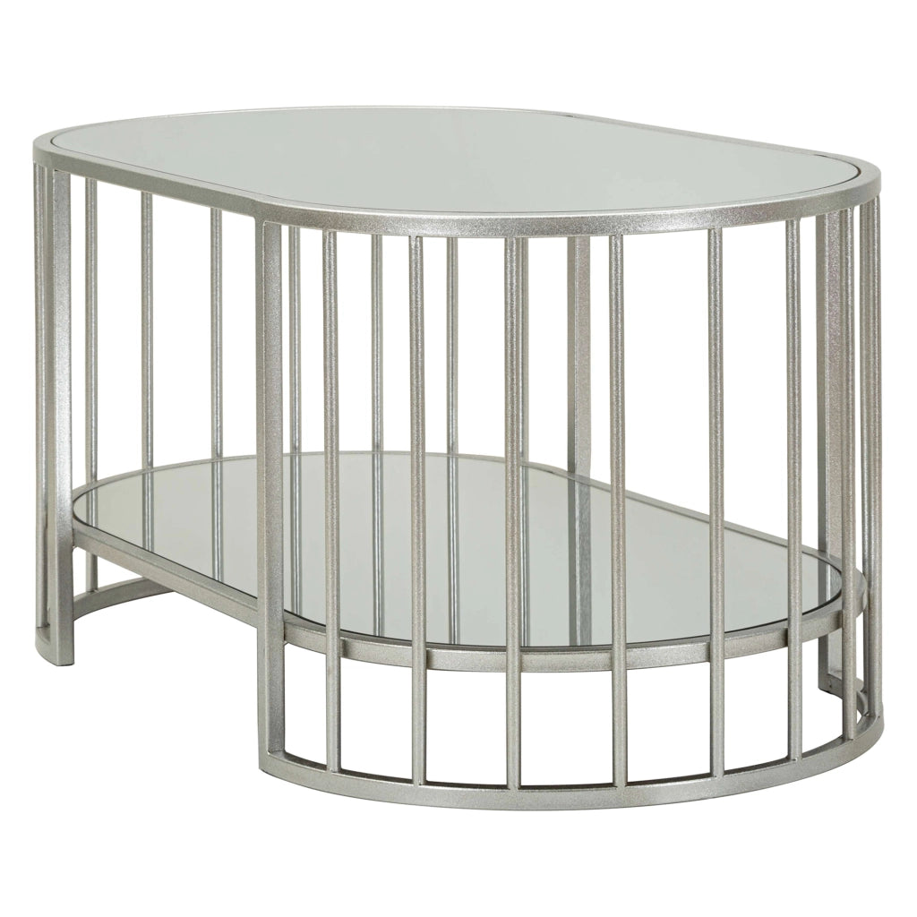 Fafa, Tavolino da Salotto un Vano, 90x50x45h cm Argento