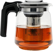 Teiera in Vetro con Coperchio - Resistente al Calore, 1500 ml, Termo