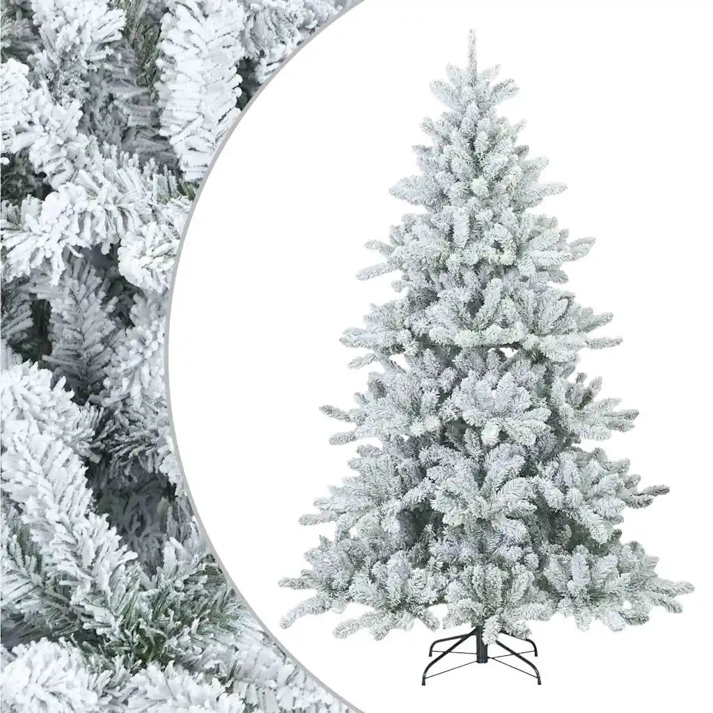 Albero di Natale Artificiale Snodato Foderato di Neve Bianco 42019330