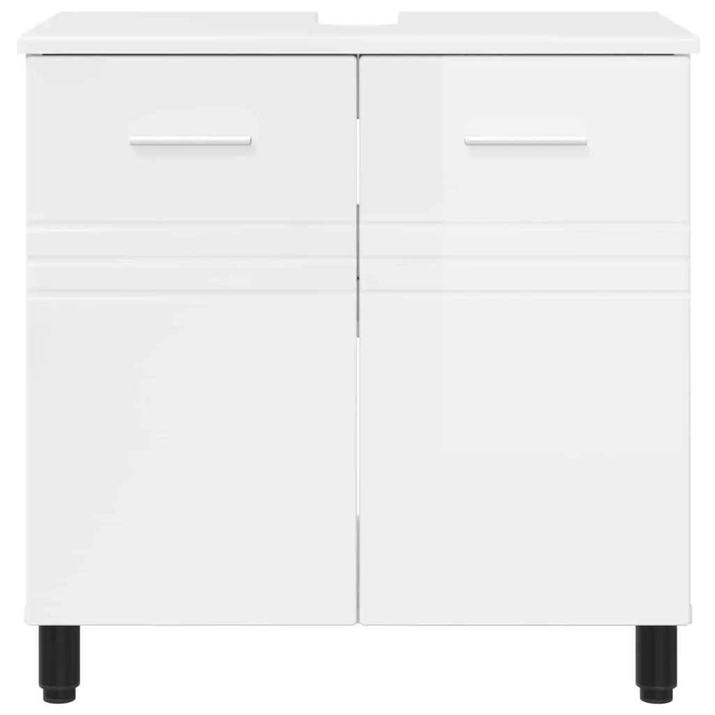 Mobiletto da bagno Bianco Lucido 60 x 35 x 60 cm