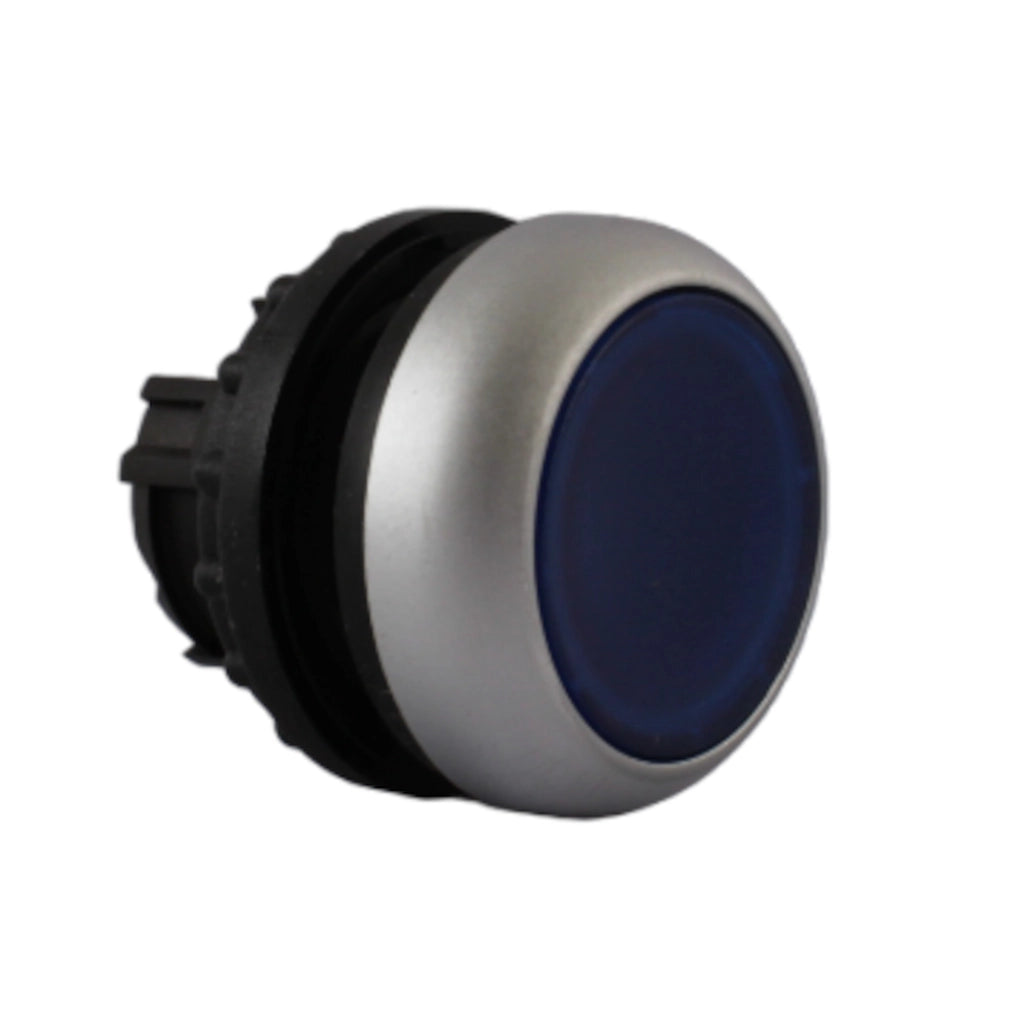 Pulsante Luminoso Blu Ghiera Metallica EATON