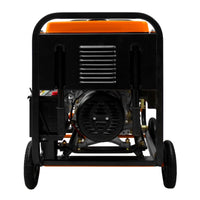 T-Mech 10CV Generatore Portatile Trifase 12.5Lt Diesel 5000W 14 ore di autonomia con meta' Pieno 2 prese da 230V / 400V con 4 ruote facile da trasportare ottimo per Garage Officina Cantiere Campeggio