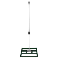 Livellatrice 50cm Rastrello Livellatore Acciaio Verde 1,9m Manico Estensibile Erba