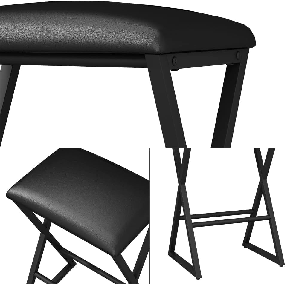 Set di 2 sgabelli da bar Vault, Nero, 40 x 64 cm 2 parti, con poggiapiedi e gambe in metallo verniciato a polvere