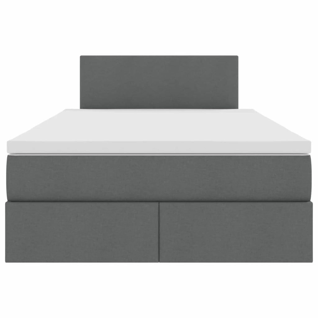 Letto con contenitore LED e materasso Grigio Scuro 120 x 190 cm