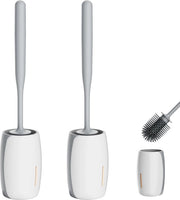 Set di spazzole per il water di silicone, con supporto, fissaggio alla parete e al pavimento, spazzola per il water di silicone, set antibatterico per il water.