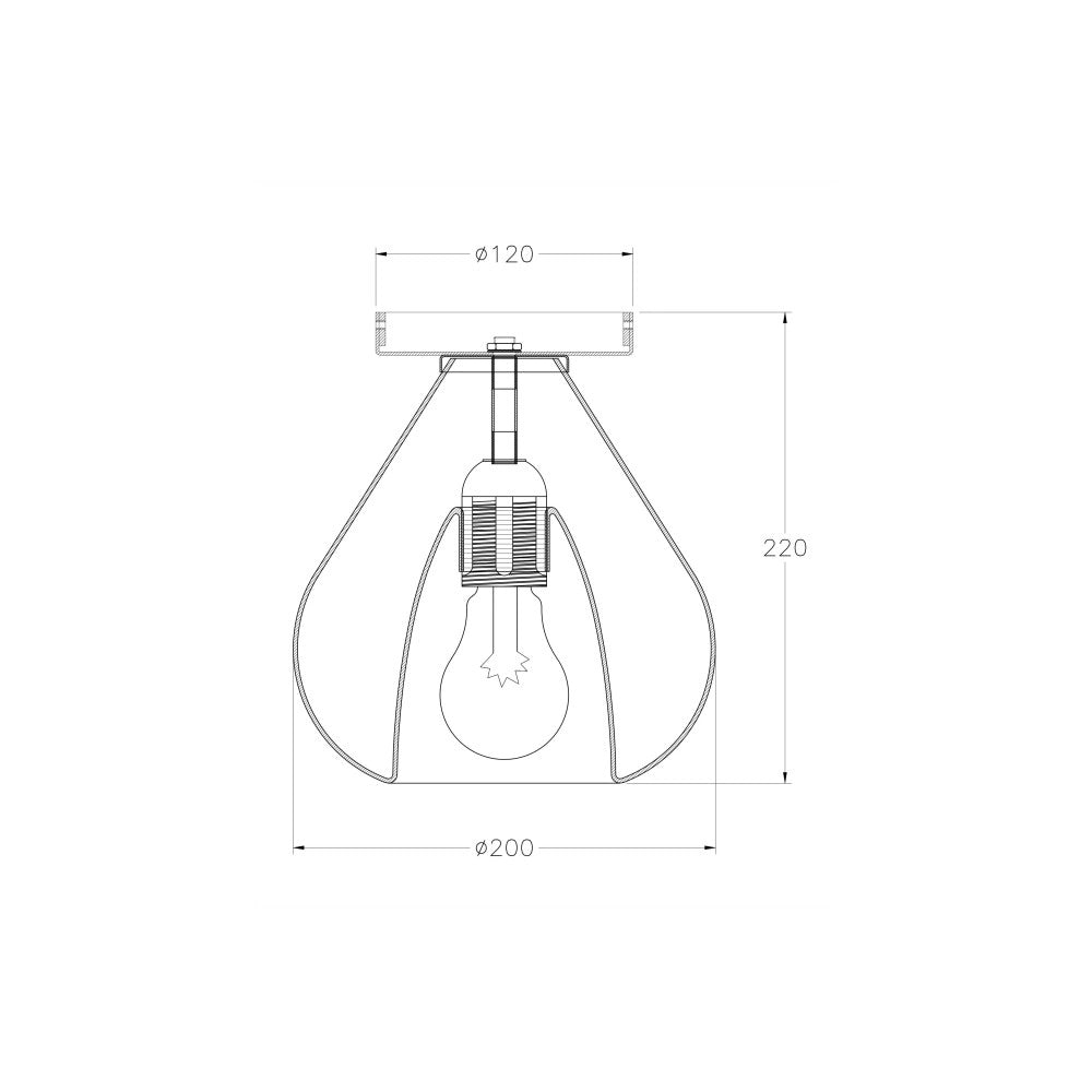 Lila - Lampada da soffitto rotonda d.20cm Fabas Luce - Applique con lampadina led E27 MAX 40W - Fumè