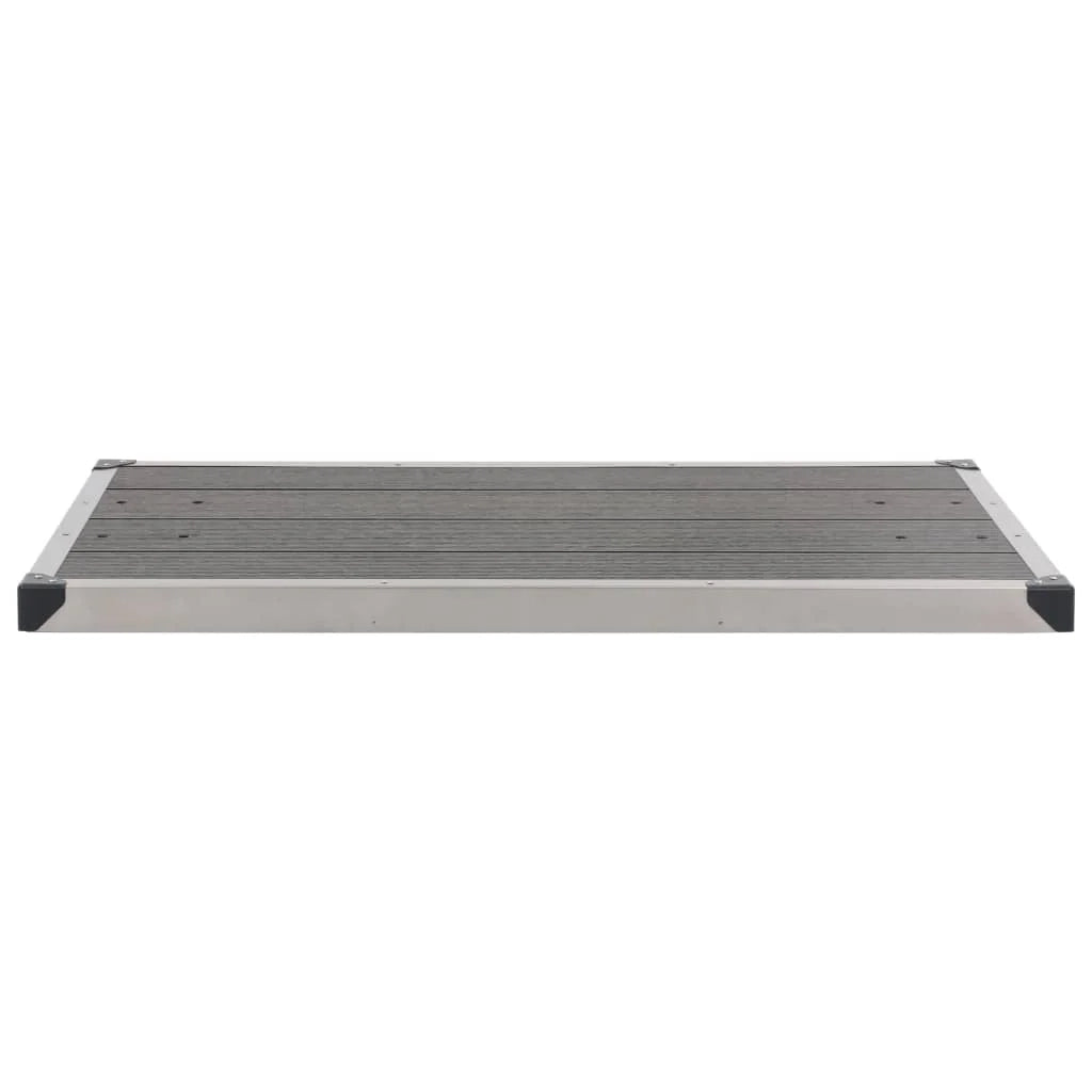Piatto doccia da esterno piatto doccia da giardino piatto doccia da terrazza piscina acciaio inox WPC 110 x 62 cm grigio 02_0001983