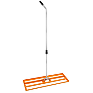 Livellatrice 100cm Rastrello Livellatore Acciaio Arancione 1,9m Manico Estensibile Erba