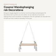 Scaffale a muro con design decorativo 
Scaffale a muro con fune di sospensione 
Scaffale a muro con funzione di ripostiglio 
Scaffale a muro con decorazione per parete 
Scaffale a muro con aspetto elegante 
Pannello di legno