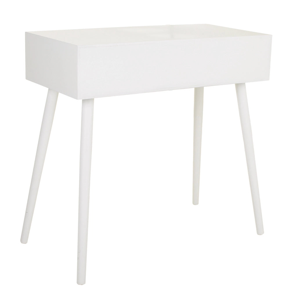 Mobile da ingresso in legno bianco e rete 80x42x79h
