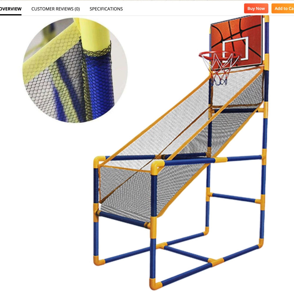 Trade Shop - Canestro Basket Arcade Palla Canestro Sala Giochi Pallone Gonfiatore 140x89x46cm -