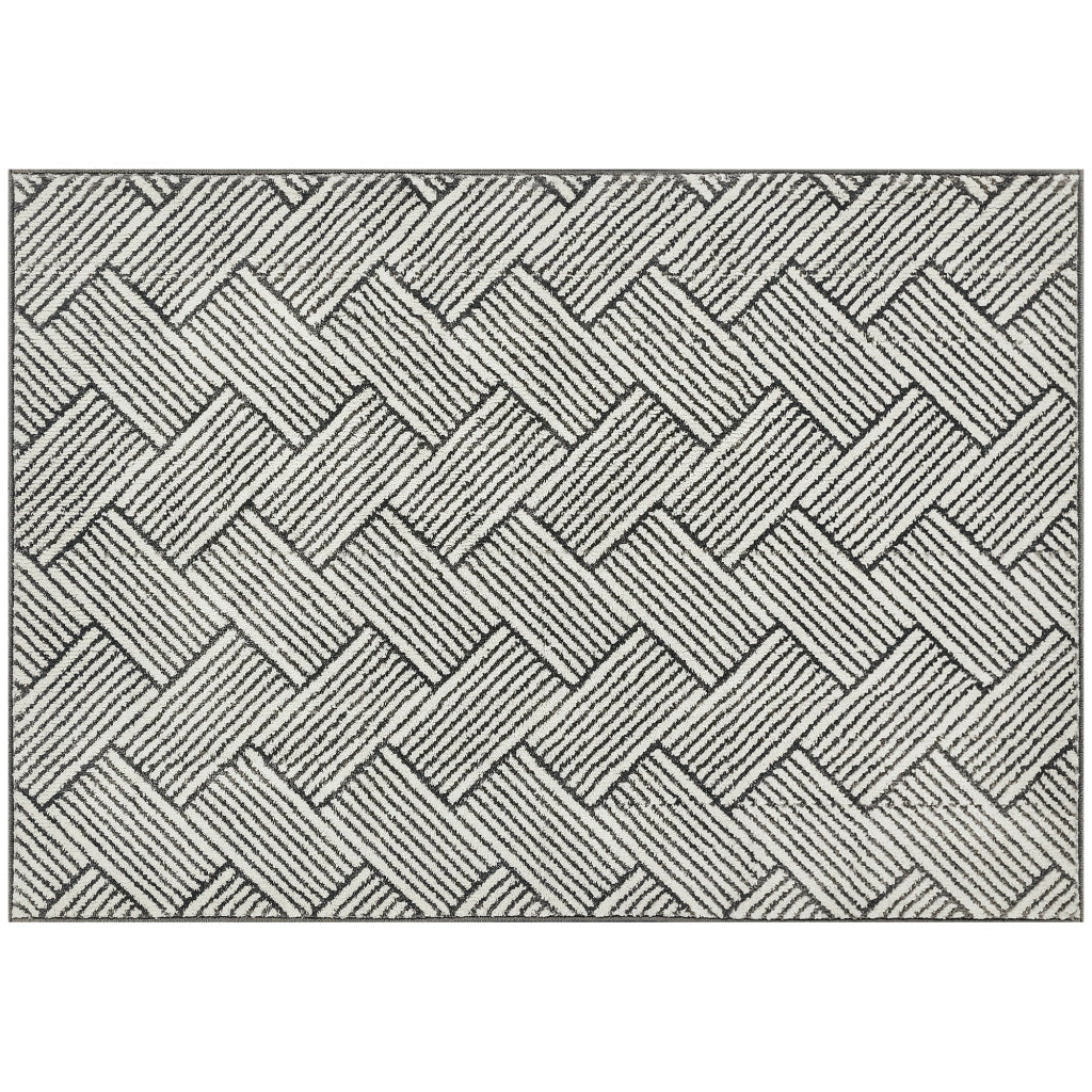Tappeto 200x140 cm pelo corto lavabile in lavatrice ¨C Zephmum ¨C Grigio