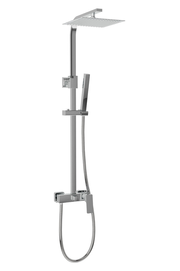 Colonna doccia squadrata completa di miscelatore