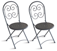 Sedia Pieghevole da Giardino 41x55x91 cm in Ferro Orta Grigio Antracite