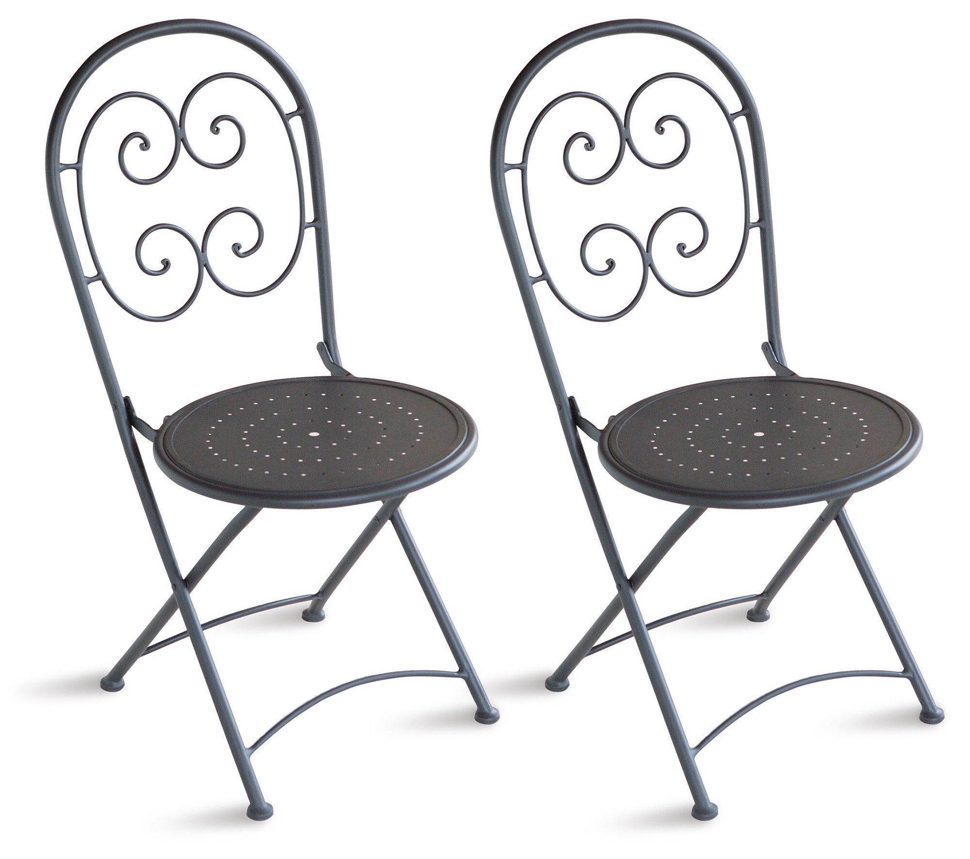 Sedia Pieghevole da Giardino 41x55x91 cm in Ferro Orta Grigio Antracite