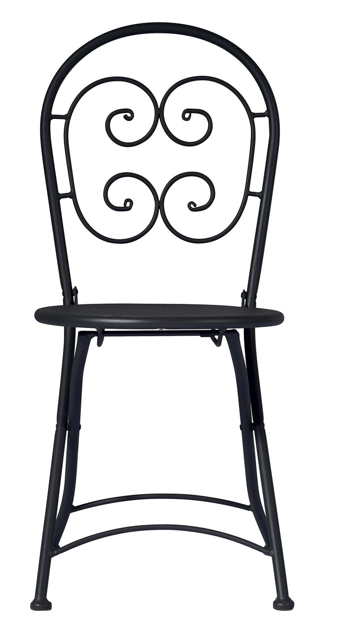 Sedia Pieghevole da Giardino 41x55x91 cm in Ferro Orta Grigio Antracite