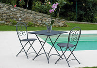 Sedia Pieghevole da Giardino 41x55x91 cm in Ferro Orta Grigio Antracite