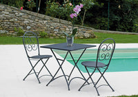 Sedia Pieghevole da Giardino 41x55x91 cm in Ferro Orta Grigio Antracite