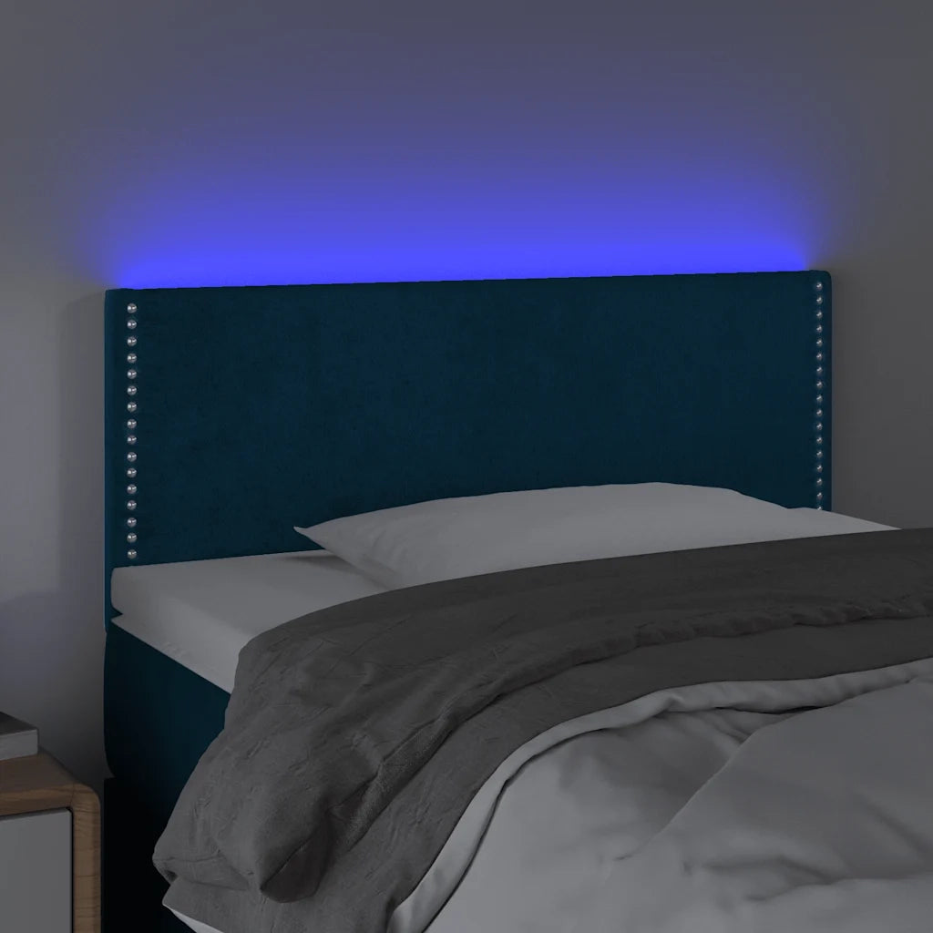 Testiera | Testata a LED Blu Scuro 100x5x78/88 cm in Velluto