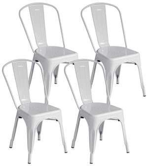 Sedia da Giardino 43x53x86 cm in Lamiera Avorio