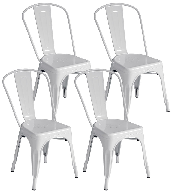 Sedia da Giardino 43x53x86 cm in Lamiera Avorio