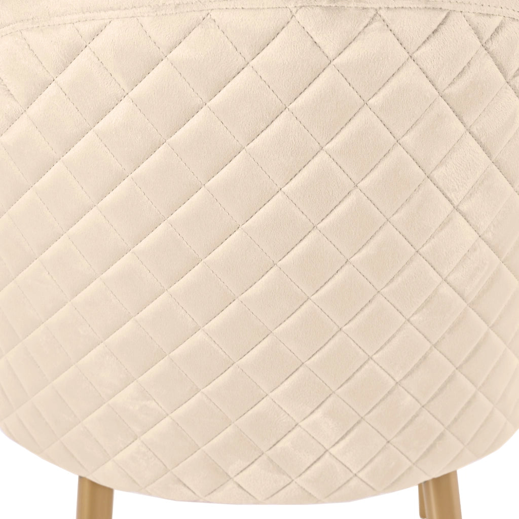 Sedia da pranzo 45.5x62x87.5 cm con piedini antiscivolo; velluto e gambe in metallo beige