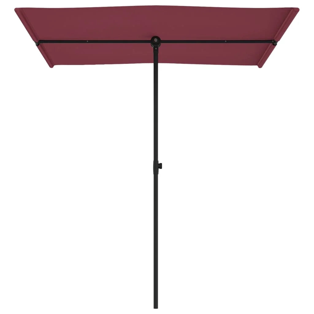Ombrellone da esterno con palo in alluminio 180 x 130 cm bordeaux 02_0008213