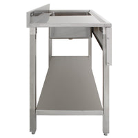 Lavello per ristorazione in acciaio inox per cucina commerciale a vasca singola con Drenaggio a sinistra