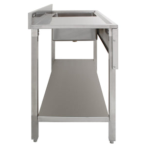 Lavello per ristorazione in acciaio inox per cucina commerciale a vasca singola con Drenaggio a sinistra