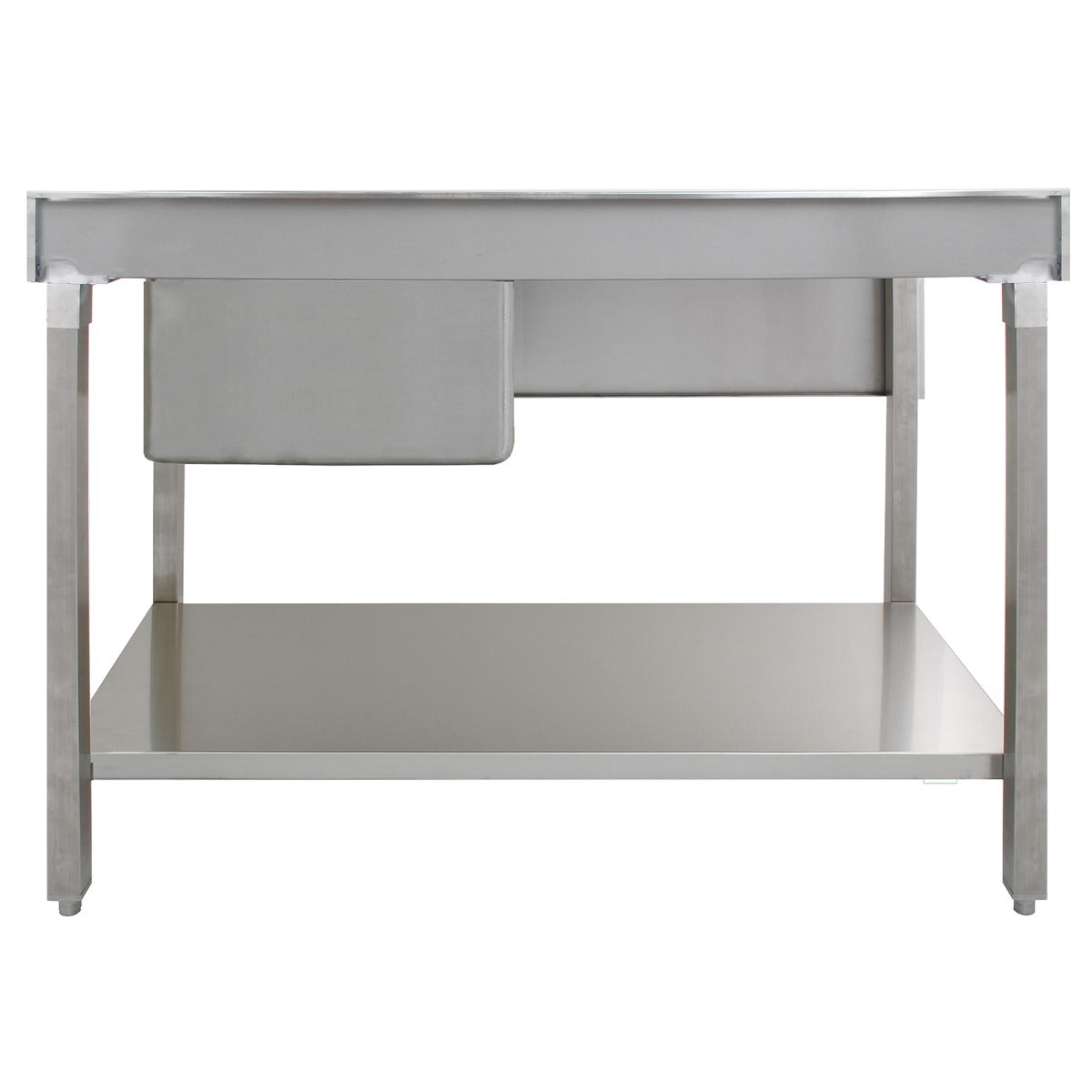 Lavello per ristorazione in acciaio inox per cucina commerciale a vasca singola con Drenaggio a sinistra