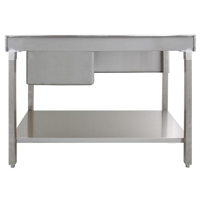 Lavello per ristorazione in acciaio inox per cucina commerciale a vasca singola con Drenaggio a sinistra