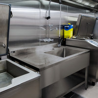 Lavello per ristorazione in acciaio inox per cucina commerciale a vasca singola con Drenaggio a sinistra