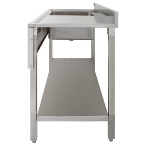 Lavello per ristorazione in acciaio inox per cucina commerciale a vasca singola con Drenaggio a destra