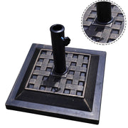 Base per ombrellone quadrata supporto per ombrellone φ38mm o φ48mm 440 x 440 x 330 mm stabilità ottimale design classico in resina color bronzo 20_0020887