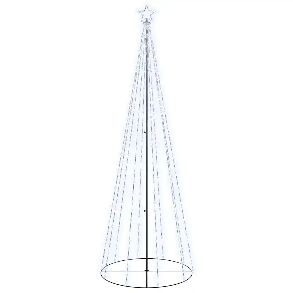 Albero di Natale a Cono Bianco Freddo 310 LED 100x300 cm 343491