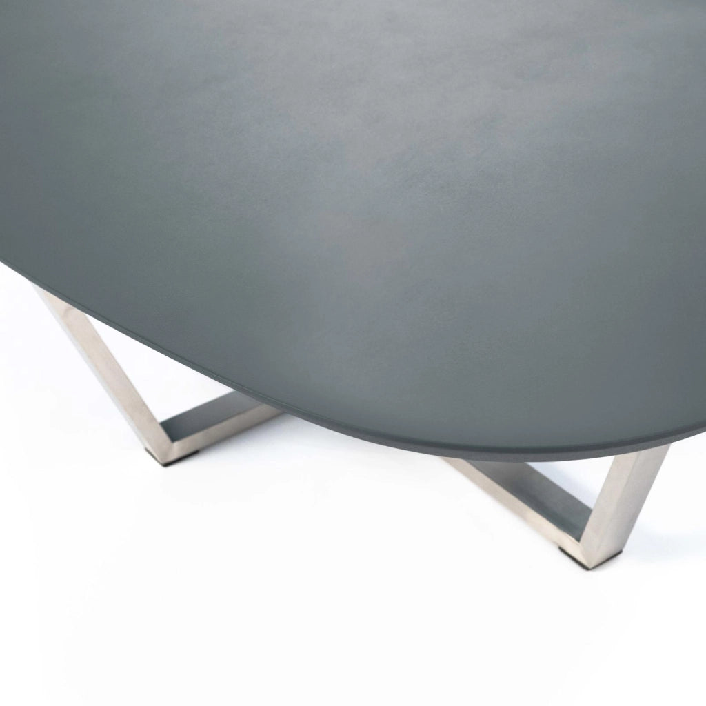 Tavolino 80x140xH32 cm in MDF e Metallo Drop Verde Petrolio