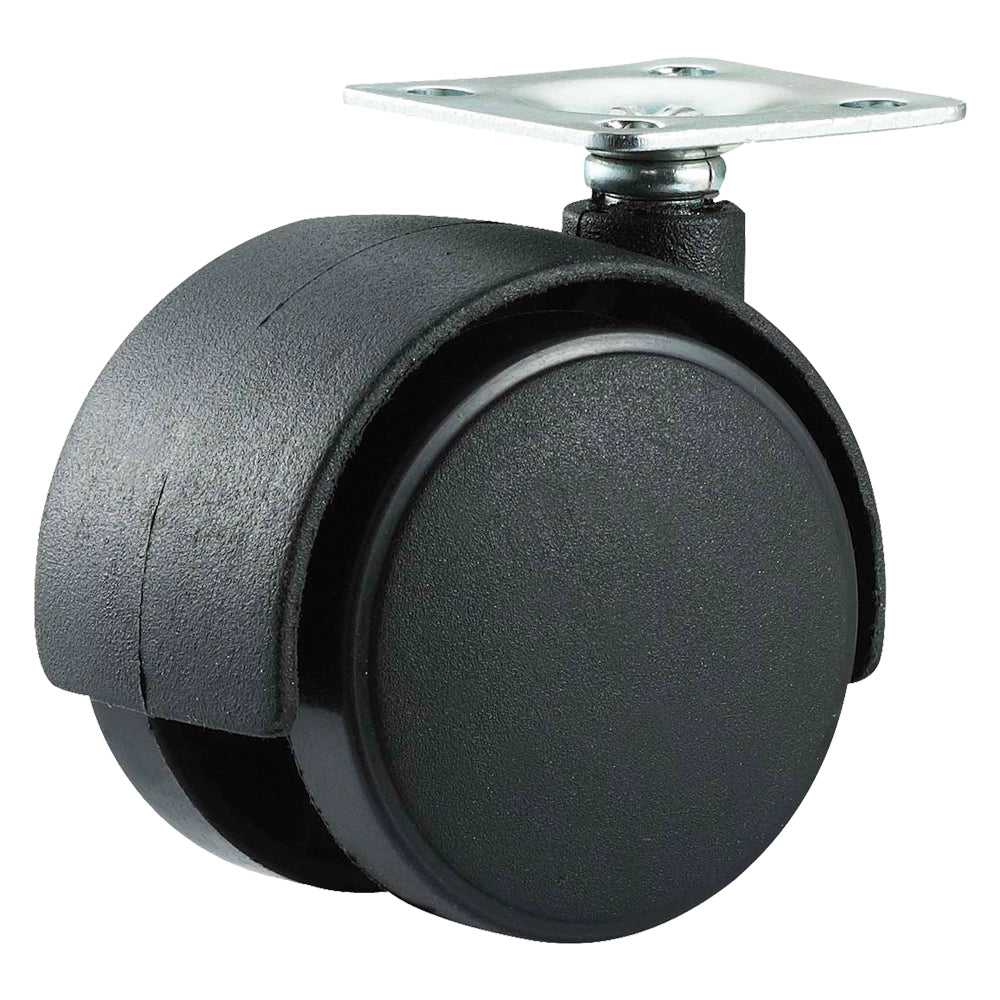 RUOTA PER MOBILI DOPPIA ÃE¸ 40 - piastra mm 38 x 38 - capacitÃE kg 25 - pz 2 BL  - UNIKO