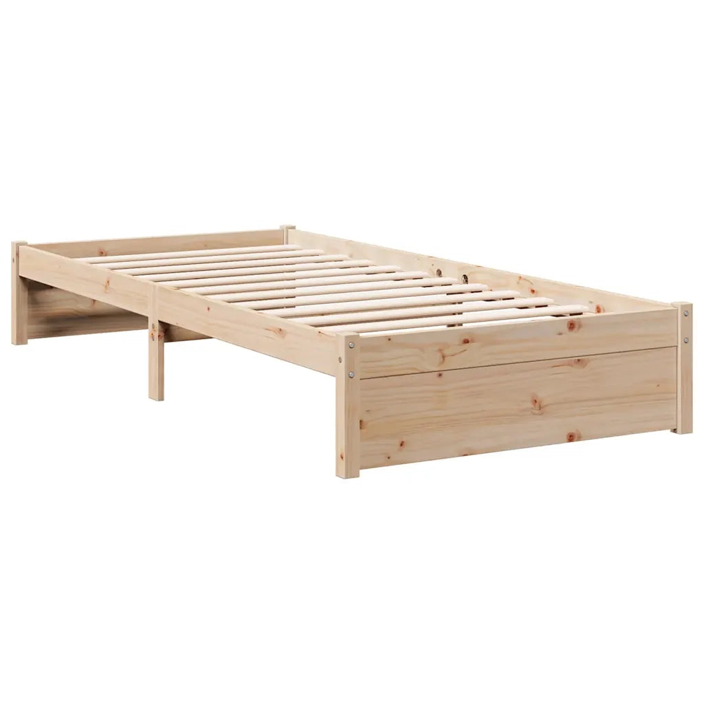 Giroletto con Libreria senza Materasso-Struttura Letto con contenitore 75x190 cm in Legno Pino 160792